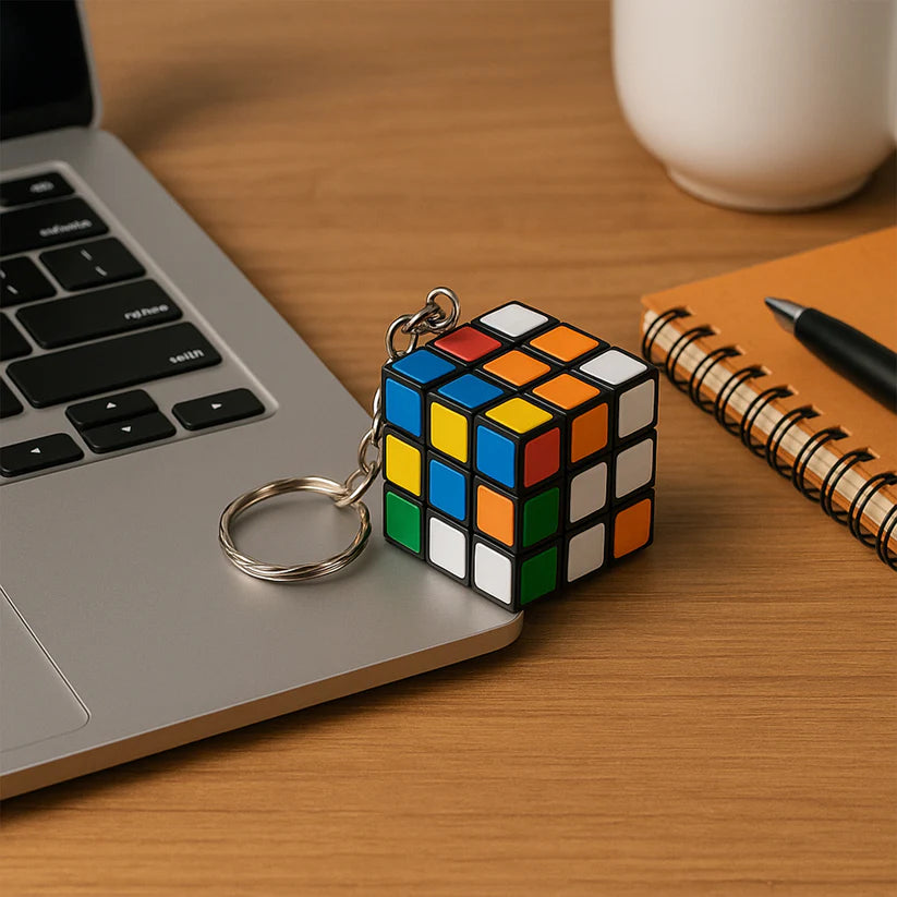 Mini magic cube puzzle keychain - brain game gift for kids