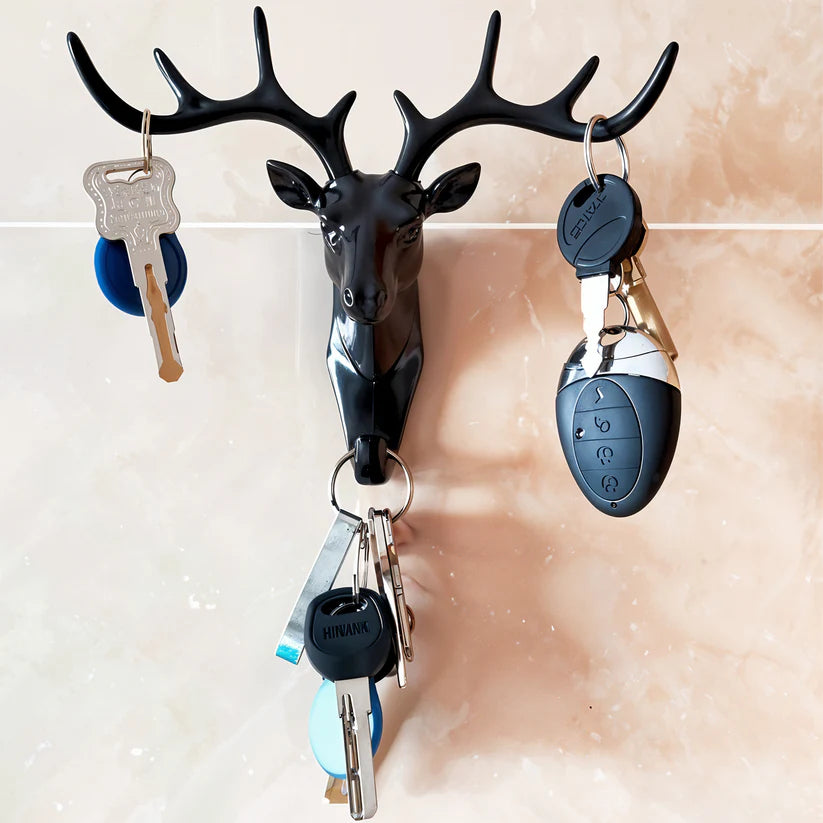 Deer head self adhesive wall door hook hanger
