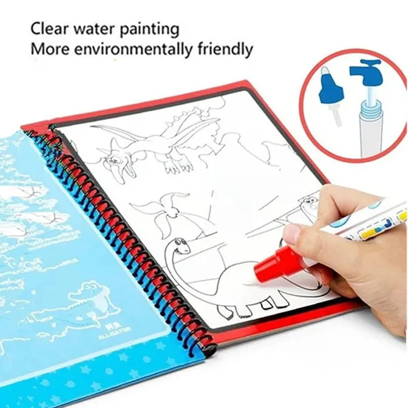 Magic water quick dry book water coloring book doodle with magic pen painting board