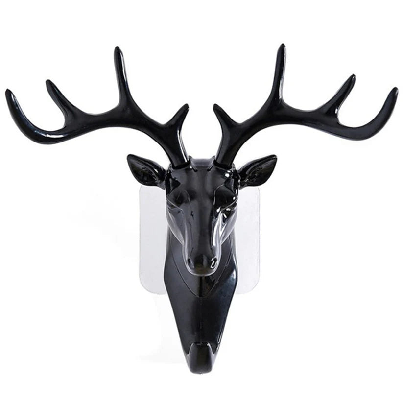 Deer head self adhesive wall door hook hanger