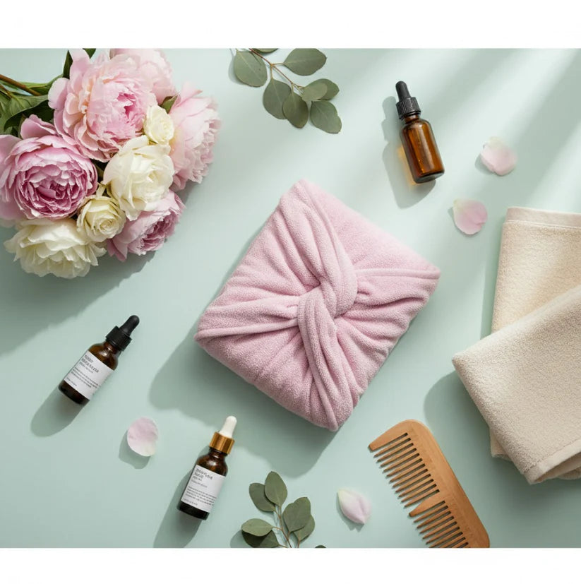 Quick turban hair-drying absorbent microfiber towel (1 pc / mix design)