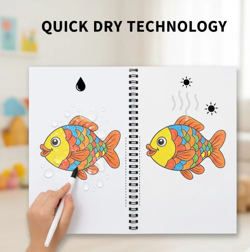 Magic water quick dry book water coloring book doodle with magic pen painting board