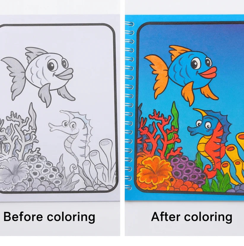 Magic water quick dry book water coloring book doodle with magic pen painting board